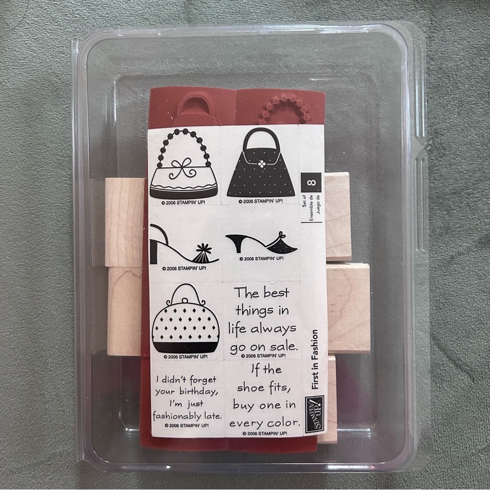 Stampin’ Up! Set of 8 FIRST IN FASHION wood stamps